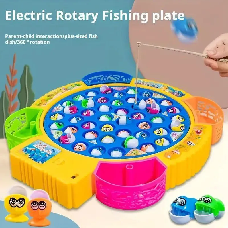 Juego de pesca eléctrico con música giratoria para niños y niñas
