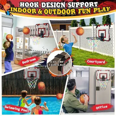 Mini aro de baloncesto LED con control remoto – Diversión deportiva en casa