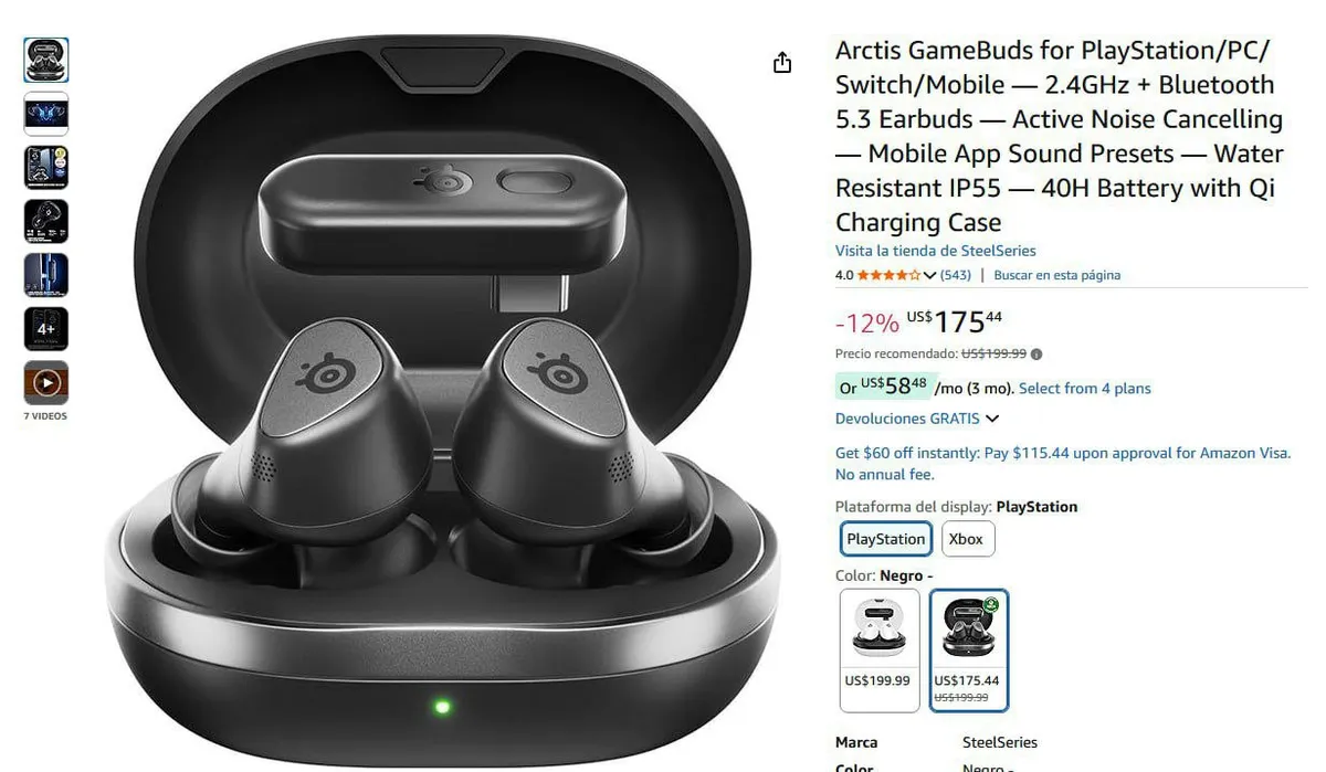SteelSeries Arctis GameBuds – Auriculares Gaming Inalámbricos Multi-Plataforma con ANC