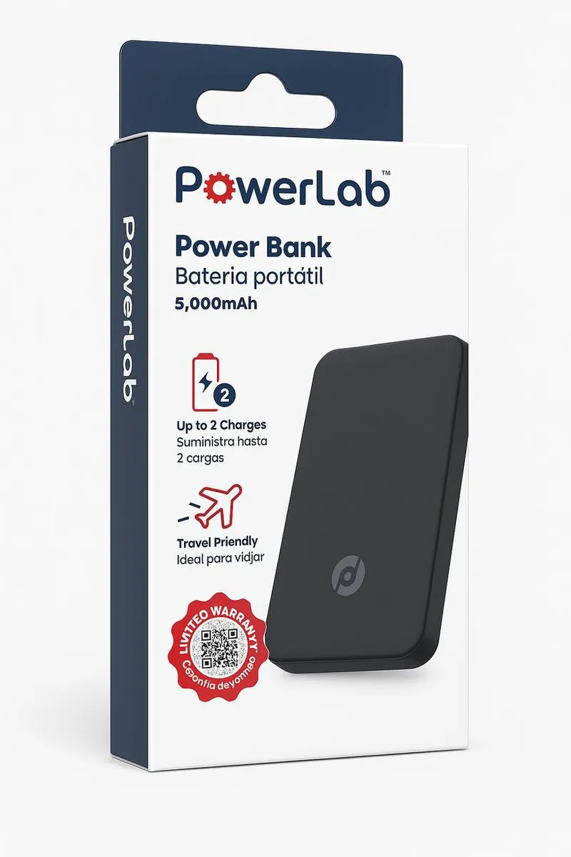 Power Bank PowerLab 5000 mAh – Energía compacta donde la necesites
