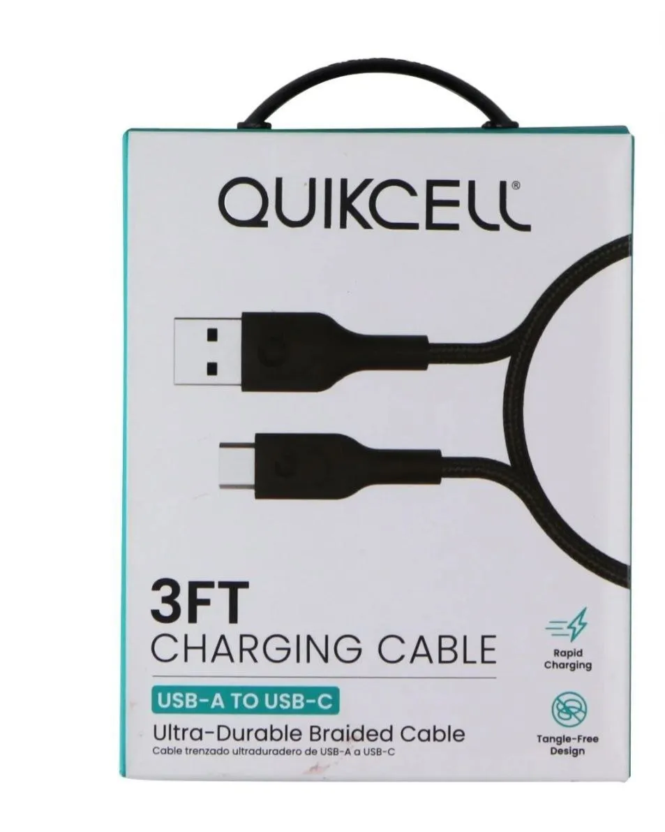 Cable de Carga Quikcell USB-A a USB-C 3FT – Rápido, resistente y seguro