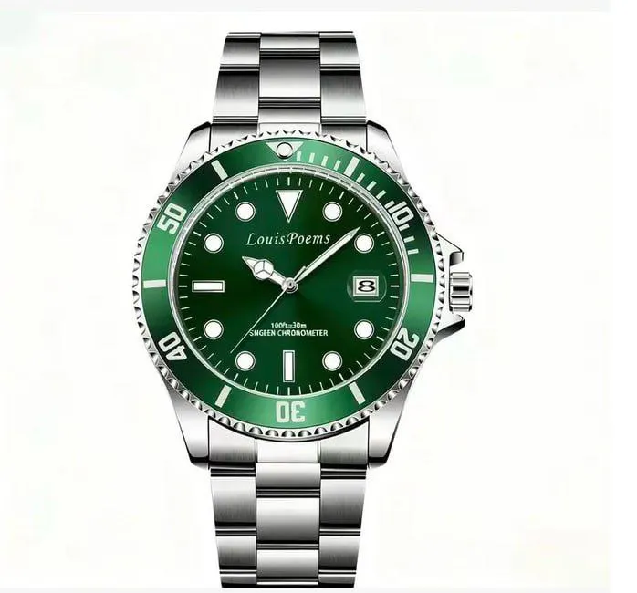 Reloj LouisPoems Green Submariner – Estilo Ejecutivo Deportivo