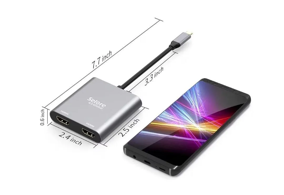 Adaptador USB-C a Dual HDMI Selore&S-Global (4K@60Hz)