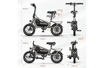 Bicicleta Eléctrica 5TH WHEEL 14" para Adultos – Motor 650W Pico
