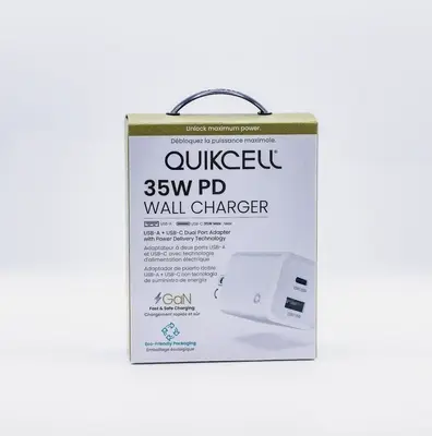 Cargador de Pared Quikcell 35W PD (USB-C + USB-A)