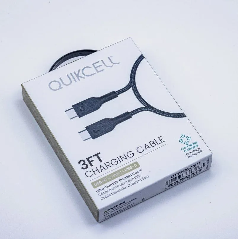 Quikcell Cable USB-C a USB-C Carga Rápida Trenzado 3FT