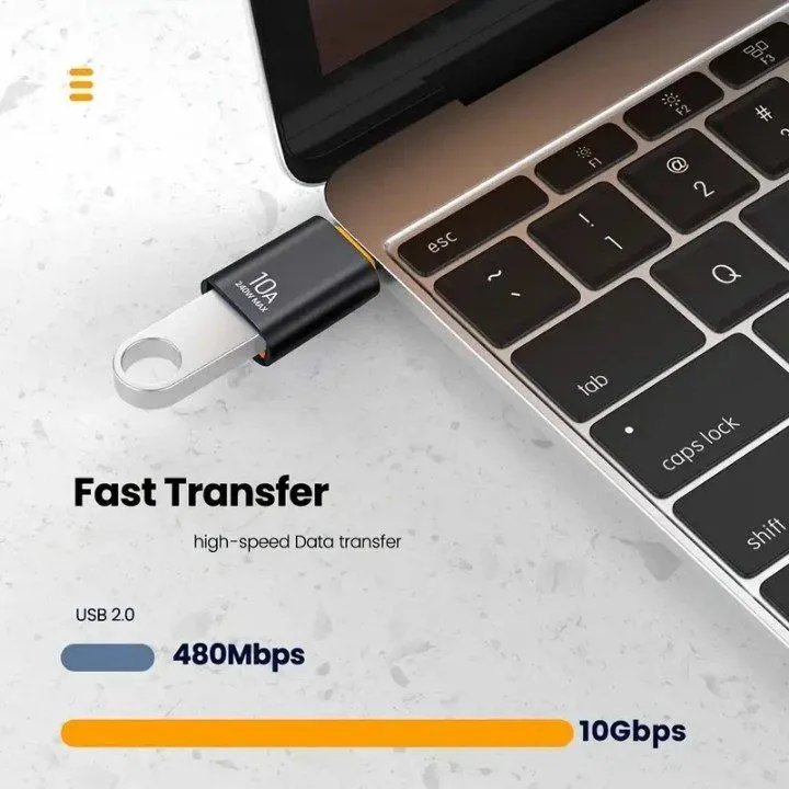 Adaptador OTG USB-C Rápido 10A