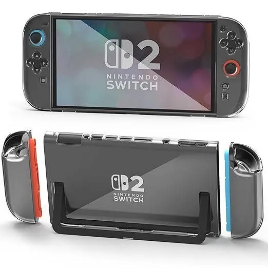 Funda transparente para Nintendo Switch 2 (2025) con agarre cómodo
