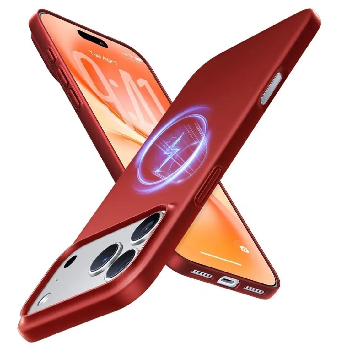 Magnetic Slim-Fit Case para iPhone 17 Pro Max – Red