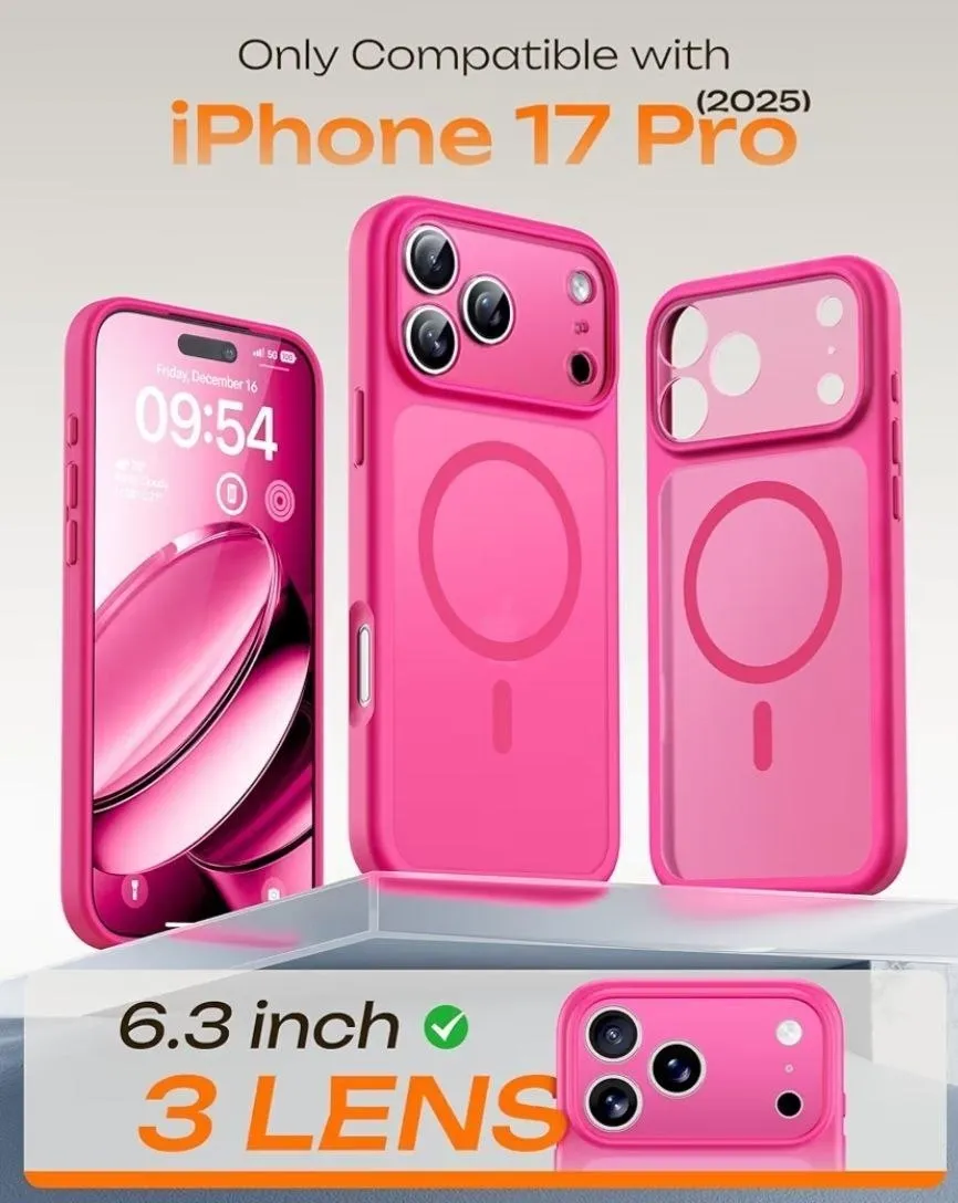 Funda para iPhone 17 Pro – Hot Pink