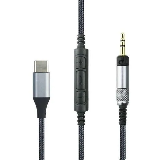 Cable de audio USB-C para auriculares Sennheiser con micrófono y control de volumen