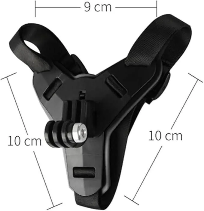 Soporte para cámara de acción en casco de motocicleta con correa para barbilla