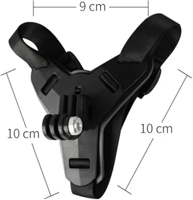 Soporte para cámara de acción en casco de motocicleta con correa para barbilla