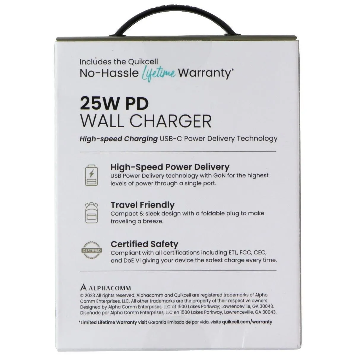 Cargador de Pared Quikcell 25W PD USB-C (GaN)