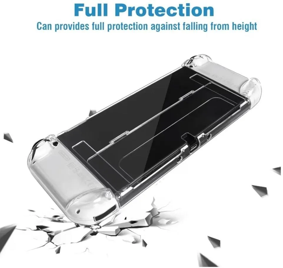 Funda Transparente Protectora para Nintendo Switch OLED con Agarre Ergonómico