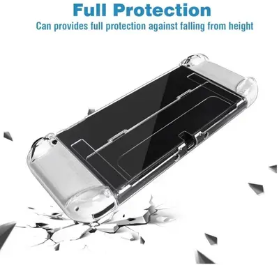 Funda Transparente Protectora para Nintendo Switch OLED con Agarre Ergonómico