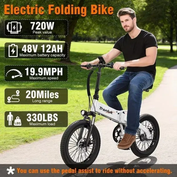 Tronluk Bicicleta Eléctrica Plegable – Motor de 720W Pico