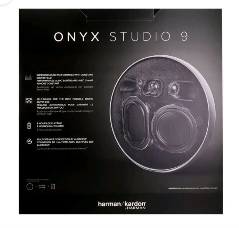 Harman Kardon Onyx Studio 9 – Bocina Bluetooth Inalámbrica Negra