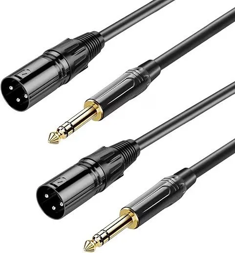 Cable XLR Macho a 6.35 mm (1/4”) TRS – Paquete de 2