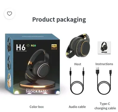 Auriculares Inalámbricos H6 RGB Hi-Res Audio