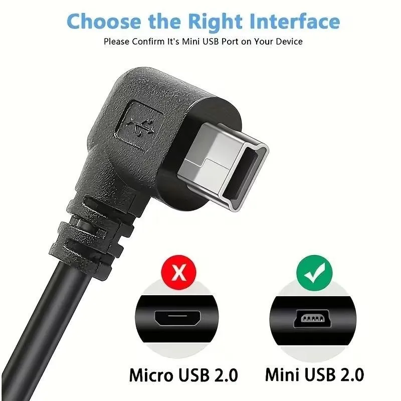 Cable USB 2.0 A Macho a Mini USB (Mini-B) en Ángulo Recto – 11.5 pies (3.5 m)