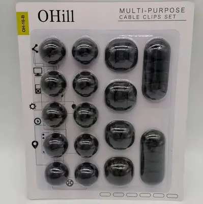Organizador de Cables Adhesivo Escritorio (24 Clips)
