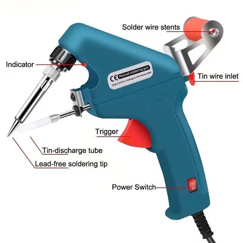 Pistola Cautín Eléctrica Soldadura Alimentación Automática