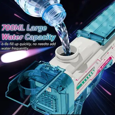 Pistola de Agua Eléctrica de Alta Presión con Luces LED