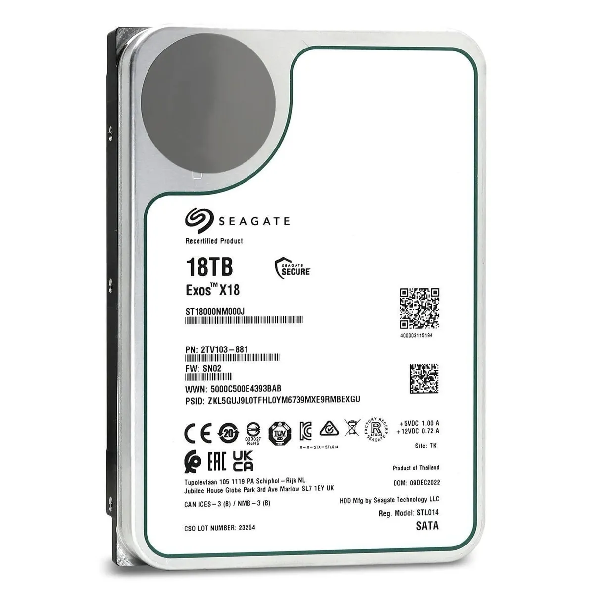 Disco duro interno 3.5” de 18TB