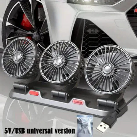 Ventilador USB para Auto de Tres Cabezas